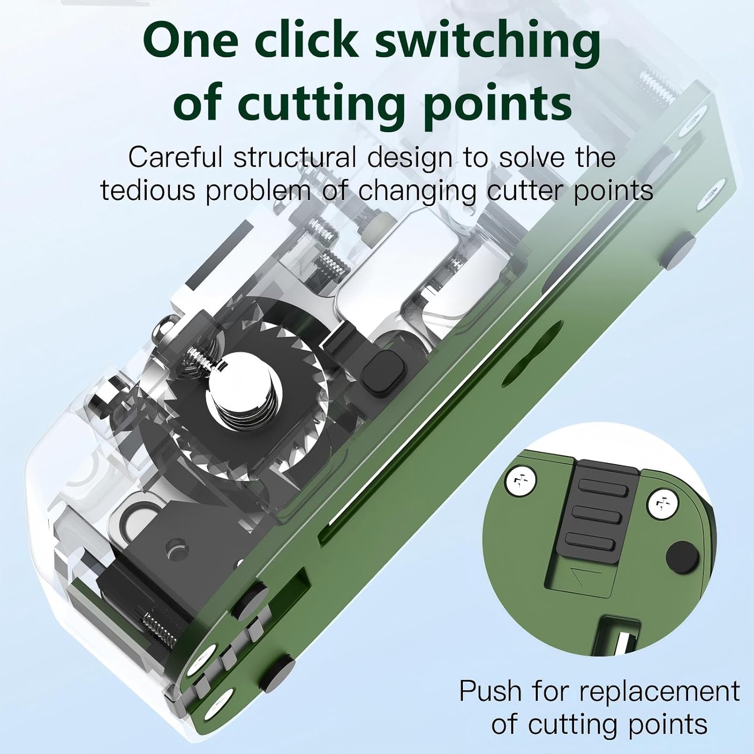 One-Step Fiber optic Cleaver VD-1 automatic Optical Fiber Cutter tool with 3-in-1 Clamp, 28-Position Blade, Detachable waste fiber box for Splicing & Cold Connection, FTTH Telecom & CATV Installation