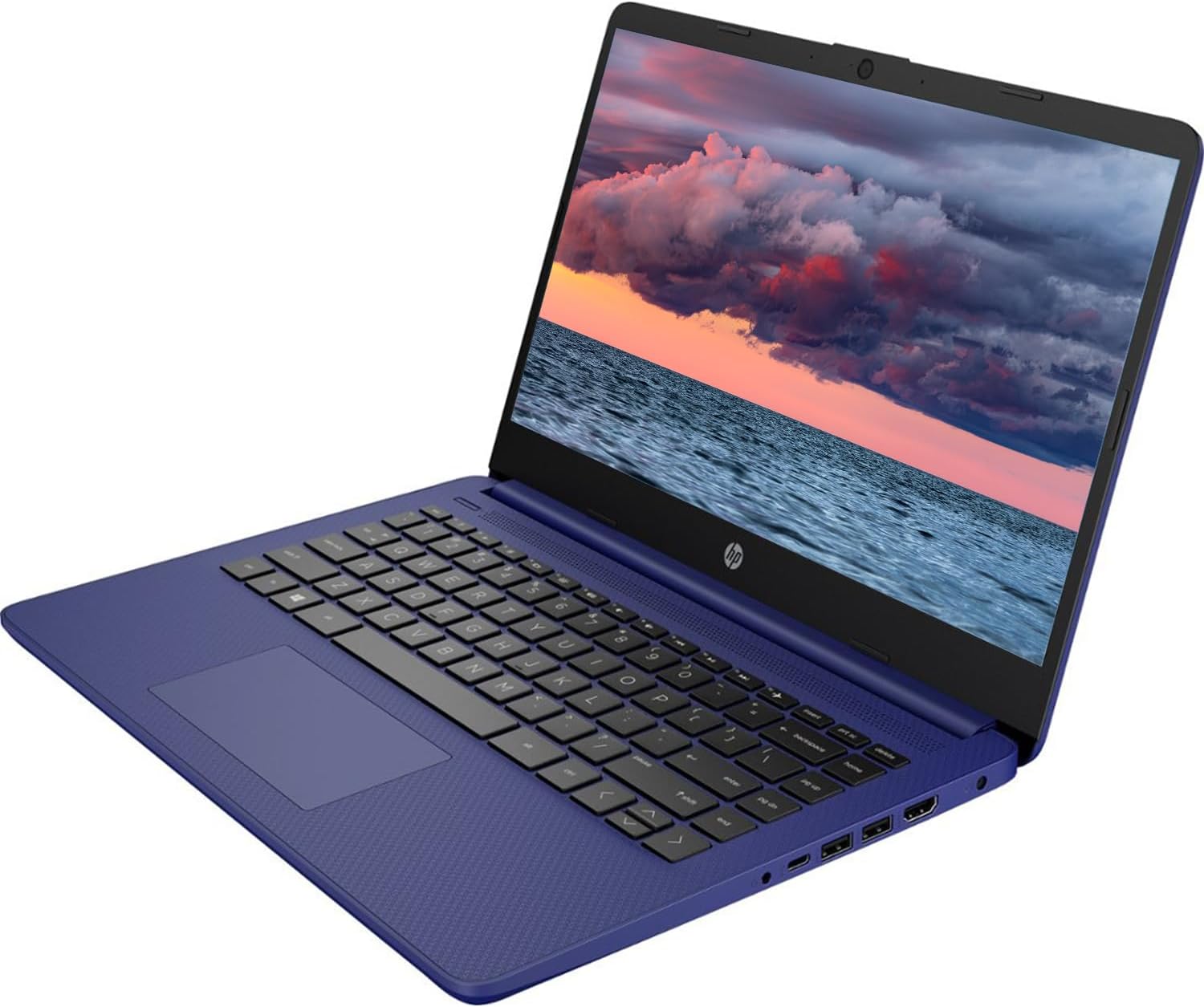 HP Portable Laptop  Student and Business  14" HD Display  Intel Quad-Core N4120  4GB DDR4 RAM  64GB eMMC  1 Year Office 365  Webcam  SD Card Reader  HDMI  Wi-Fi  Windows 11 Home  Blue  KKE Mousepad