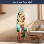 Beach Decor Surfboard Wall Art - Aloha Hawaii Plaque - Tropical Coastal Beach House Wall Decor for Living Room Bedroom Bathroom Patio Tiki Bar Hawaiian Island Ocean Wood Sign Large 60x15
