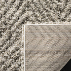 SAFAVIEH Hudson Shag Collection Area Rug - 9' x 12', Ivory & Grey, Chevron Design, Non-Shedding & Easy Care, 2-inch Thick Ideal for High Traffic Areas in Living Room, Bedroom (SGH375A)