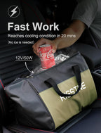 Electric Cooler Bag, 12V Thermoelectric Cooler Warmer Plug in for Vehicles, Portable Refrigerator for Car, RV, and Camping Use, 18L/20 Cans Capacity