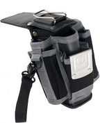 MP1X Leather Backed Small Tool Pouch, Heavy Duty Tool Organizer with 9 Pockets, Belt Clip & D-Rings, Lightweight Compact Tool Bag for Electrician, Construction, Worksite