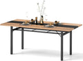 Giantex 71" Dining Table for 6-8 People, Large Kitchen Table with Heavy-Duty Metal Frame, Storage Rack, Industrial Rectangular Dinette Table for Dinner Dining Room Living Room Conference