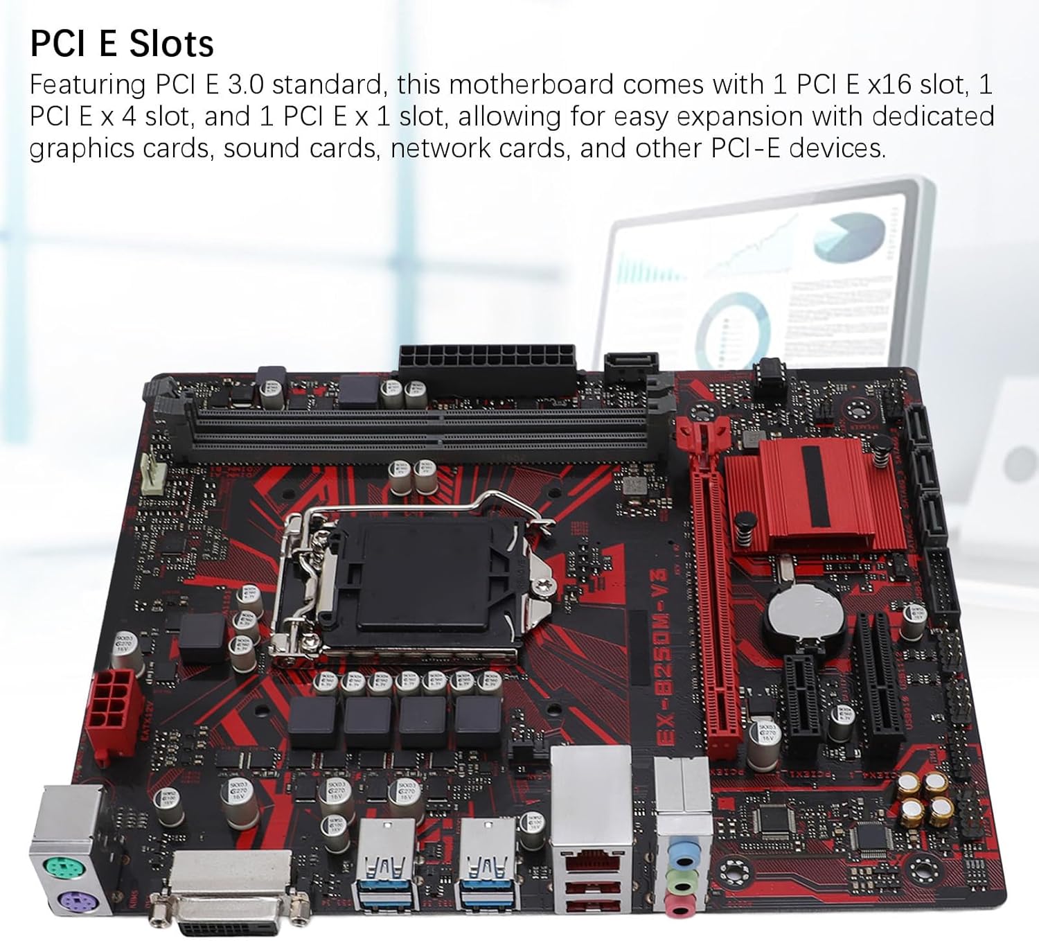 XUMIUZIY B250M V3 Desktop Motherboard, M ATX 2 DDR4 DIMM Slot for LGA 1151 7th 6th Gen Core i7 i5 i3 14nm CPU Processor, with PCI E 3.0, DVI Output, ALC887 8 Channel Sound Chip