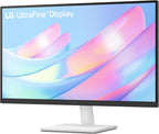 LG 27US500-W Ultrafine Monitor 27-Inch 4K UHD (3840x2160) HDR10 IPS Borderless Design Reader Mode Flicker Safe Switch App HDMI DisplayPort - White