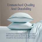 Brooklinen Luxury Sateen Duvet Cover - 100% Cotton, King/California King Size in Sky with Extra-Long Corner Ties and Button Closure - Best King/Cali King Duvet Covers