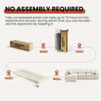 KKL 150" U Shaped Sectional Modular Boneless Sofa, 6 Seater Cloud Couch with Ottoman, Corduroy Sectional Couches for Living Room Bedroom, Beige