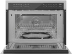 Pemberly Row 24 in. Stainless Steel Convection Oven with Microwave, 1.5 cu. ft., 1700-Watt, Built-In Electric Appliance, LCD Panel, Child Lock, Kitchen Cooking and Heating