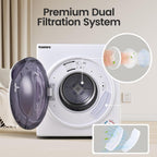 Portable Dryers for Laundry 1500W, 3.5 cu.ft Apartment Dryer with 4 drying Mode, Front Load Electric Dryer for RVs and Apartments, White