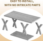 47” Farmhouse Coffee Tables for Living Room Rustic Stands with Storage Shelf Grey Coffee Tables for Living Room Farmhouse Center Stands with Shelf Wood Rectangle Center Table