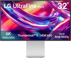 LG 32U990A-S 32-Inch Ultrafine 6K (6144 x 3456) Nano IPS Black Thunderbolt 5 Professional Monitor  60Hz  DisplayHDR 600  Speakers  HDMI 2.1  DisplayPort 2.1  USB-C  Tilt/Height/Pivot Stand  Silver