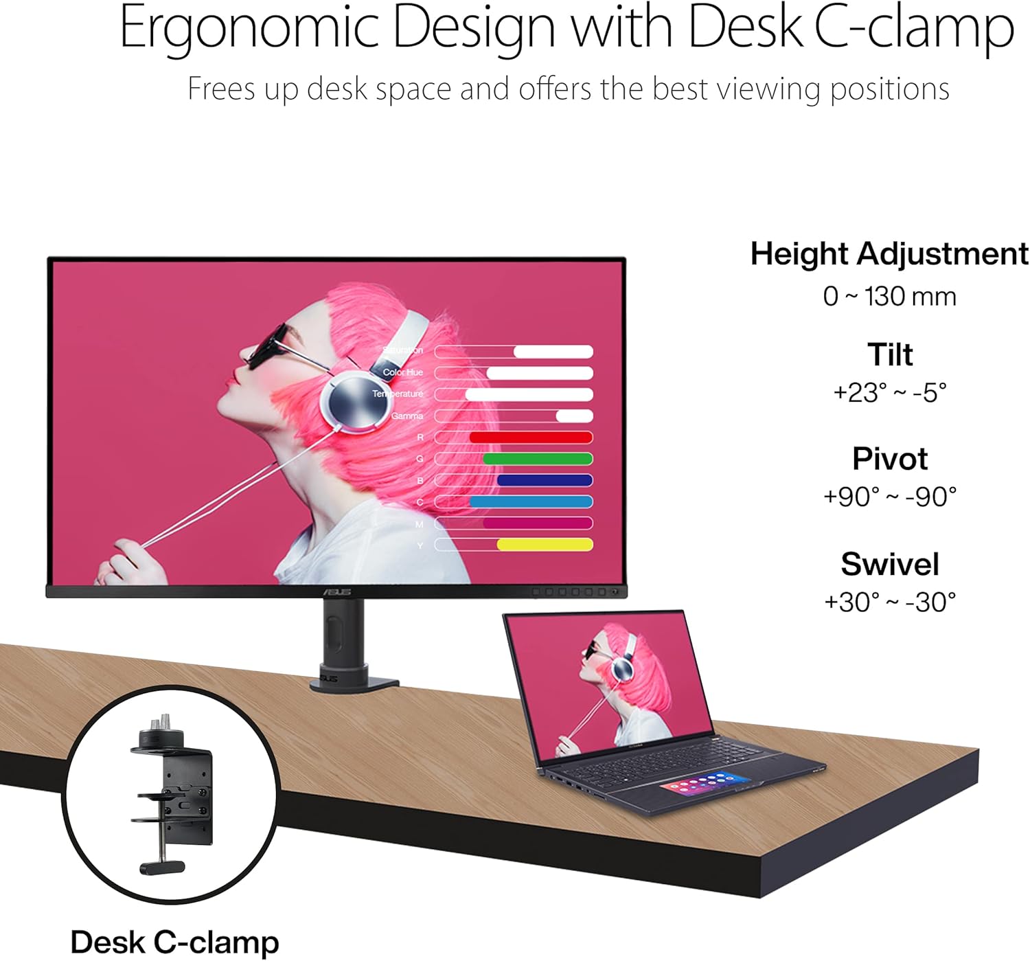 ASUS ProArt Display 32” 4K HDR Monitor (PA329CV) - UHD (3840 x 2160)  IPS  100% sRGB/Rec.709  ΔE < 2  Calman Verified  USB-C Power Delivery  DisplayPort  HDMI  USB 3.1 Hub  C-clamp  Height Adjustable