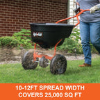Agri-Fab 45-0614 130 lb. Push Lawn & Garden Broadcast Spreader for Seed Fertilizer Salt Ice Melt; Walk Behind with Easy to use Flow Control Lever