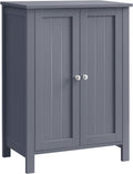 VASAGLE Floor Storage Cabinet, Freestanding Storage Unit with 2 Adjustable Shelves, for Bathroom Living Room Dining Kitchen, 11.8 x 23.6 x 31.5 Inches, Slate Gray UBCB60GY