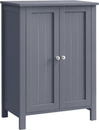 VASAGLE Floor Storage Cabinet, Freestanding Storage Unit with 2 Adjustable Shelves, for Bathroom Living Room Dining Kitchen, 11.8 x 23.6 x 31.5 Inches, Slate Gray UBCB60GY