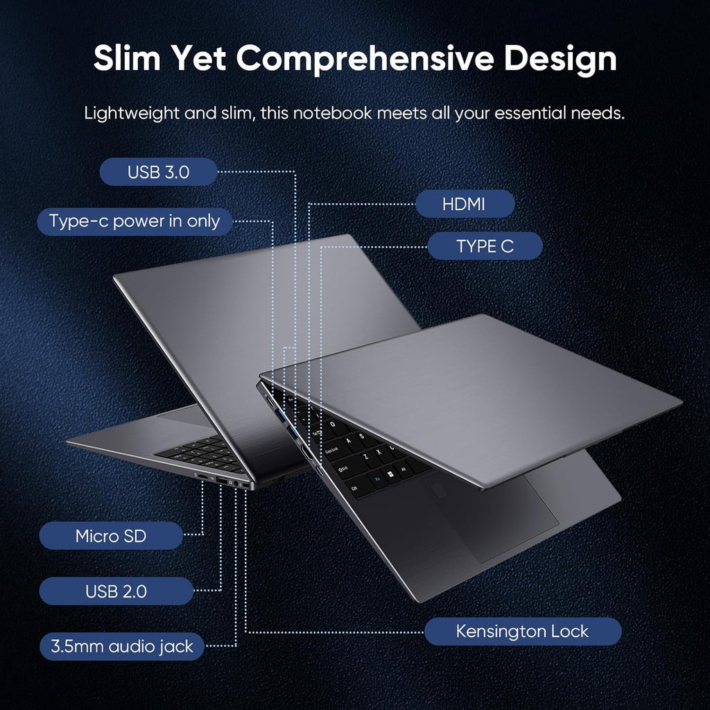 Coolby 15.6inch Laptop  12GB RAM/256GB SSD  1920x1080 IPS Display  Intel N95(Beats N5095) Quad Core Laptop Computer  Support Fingerprint  WiFi 5  BT