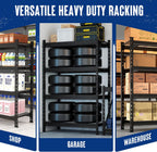 WORKPRO 77" Extra-Width Garage Shelving Units, 6400LBS Heavy Duty Utility Shelves, 4 Tier Industrial Adjustable Metal Storage Rack for Warehouse Shop Basement Organizers, 77”W x 24”D x 72”H