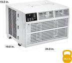 Whirlpool 8,000 BTU Window Air Conditioner with Supplemental Heat, Window Mounted AC Unit with Heater for Apartment, Living Room, Bedroom, Rooms up to 350 Square Feet