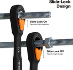 KLEIN TOOLS 69508 SAE Ratcheting Combination Wrench Set, 8-Piece, Slide-Lock 90-Tooth Ratchet, I-Beam Handle, Color-Coded Size Markings, Roll Pouch Storage