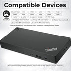 40AY0090US Lenovo Thinkpad Docking Station Dual Monitor - Supports 4K Display  Thinkpad Dock with 90W Adapter  HDMI  DisplayPort  USB C Cables & Cloth - Lenovo Docking Station