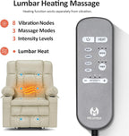 MCombo Dual Motor Power Lift Recliner Chair for Elderly, Lay Flat Lift Chair with Heat and Massage, Cup Holders, USB Ports, Faux Leather 7890 (Cream White, Medium)