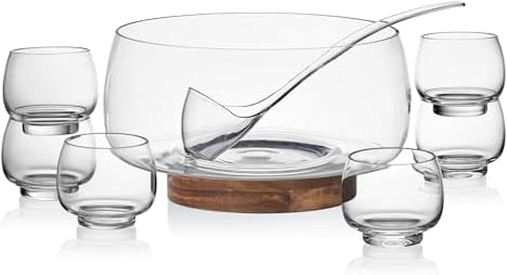 Mikasa Glenwood Party Punch Bowl Set with Punch Cups and Ladle, 8 Piece
