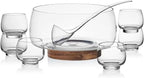 Mikasa Glenwood Party Punch Bowl Set with Punch Cups and Ladle, 8 Piece