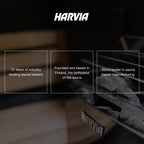 Harvia KIP 200v Sauna Heater, Wall Mounted Electric Sauna Stove, Stainless Steel 220v Heater with Sauna Stones Included, Large Stone Cavity for Maximum Heat Release (4.5kW - Dials)