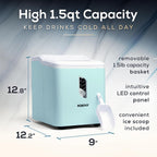 Igloo Automatic Ice Maker, Self-Cleaning, Countertop Size, 26 lbs in 24 Hours, 9 Large or Small Ice Cubes in 7 Minutes, LED Control Panel, Scoop Included, Great for Water Bottles, Mixed Drinks, Aqua