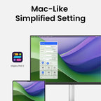 BenQ MA270U 27” 4K 3840x2160 Monitor for MacBook® Pro/Air  Dual USB-C  90W Power Delivery  Mac Color Match  USB Hub  Brightness & Volume Control on Mac  Height & Tilt Adjustable Stand  P3 Color Gamut