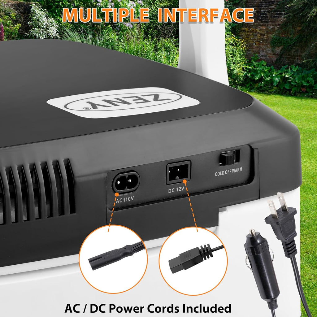 ZENY Car Fridge Electric Cooler and Warmer for Vehicles & Trucks- 12V AC/DC Car Thermoelectric Refrigerator with Handle, Portable Car Fridge for Travel, Camping and Picnics (29L)