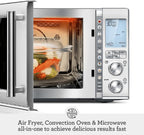 Breville BMO870BSS Combi Wave 3-in-1 Microwave, Air Fryer and Convection Oven, Brushed Stainless Steel