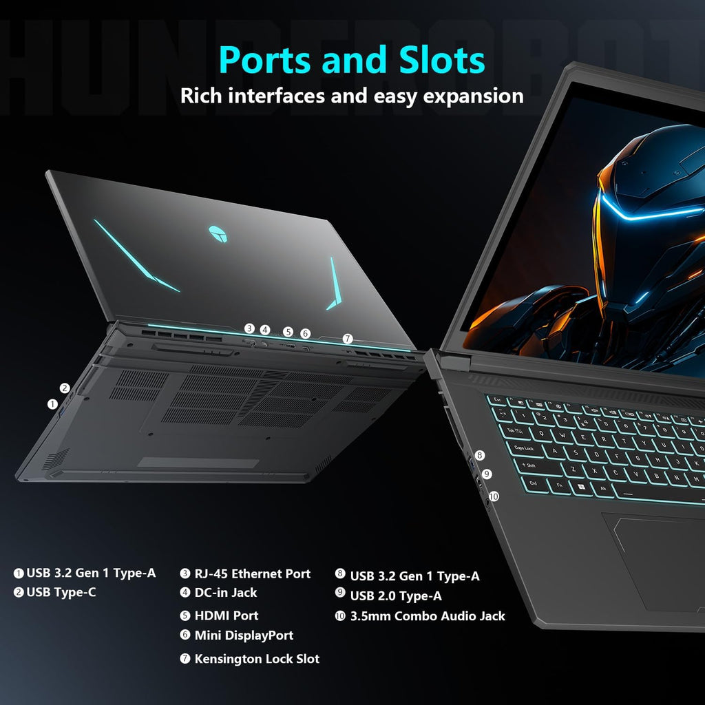 Thunderobot Storm 17 5060 Gaming Laptop  17.3" QHD 165Hz 2K Display  Core i7-13620H  GeForce RTX 5060  32GB DDR5 RAM  2TB SSD  RGB Backlit Keyboard  Wi-Fi 6  Win11 Home