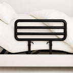 Adjustable Full Bed Frame with One Side Rail, Electric Ergonomic Base for Comfort & Safety – Ideal for Seniors, Home Care & Hospital Use