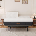 ESHINE Split Top King Adjustable Bed Frame with 14" Gel Memory Foam Mattress, Graphene Cover - Electric Upholstered Base, Massage Function, Wireless Remote, USB Ports, Under Bed Light, Grey