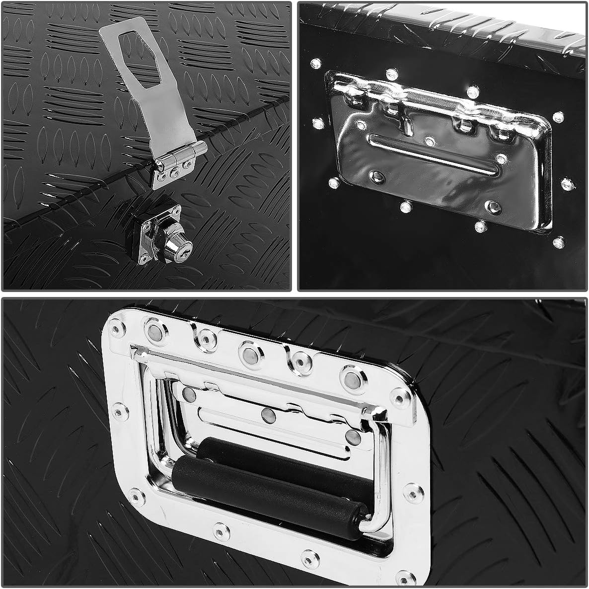 Auto Dynasty 30 x 13 x 10 Inches Aluminum Pickup Truck Bed Trailer Key Lock Storage Tool Box (Black)