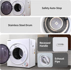 Portable Dryers for Laundry 1500W, 3.5 cu.ft Apartment Dryer with 4 drying Mode, Front Load Electric Dryer for RVs and Apartments, White
