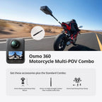 DJI Osmo 360 Motorcycle Multi-POV Combo  360 Camera with 1-Inch 360° Imaging  4K/120fps & 170° Boost  Heavy-Duty Mount  Native 8K 360° Video  Action Camera