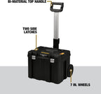DEWALT Tool Box with Wheels Modular, Large Rolling Tool Box With Telescopic Handle, Portable Carrier Deep Stackable TSTAK Storage (DWST17820)