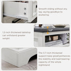 ACCOHOHO 18" Farmhouse Nightstand Set of 2 with Charging Station,End Table with 2 Drawers Storage,Side Table,Bedside Cabinet for Bedroom,Living Room, Withe
