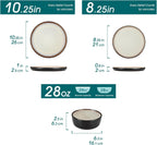vancasso Plates and Bowls Sets, Ceramic Dinnerware Sets Stoneware Kitchen Dishes Dishware Mircowave and Dishwasher Safe, 18 Pieces, Oyster White