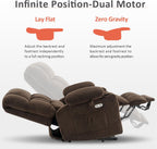 MCombo Dual Motor Large Power Lift Recliner Chair for Elderly, Lay Flat Lift Chair with Heat and Massage, Big Lift Recliner for Tall People, Cup Holders, Fabric 7896 (Large, Mocha)