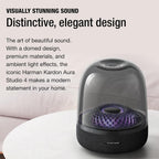 Harman Kardon Aura Studio 4 - Bluetooth Home Speaker - Superior Sound Performance - 5 Diamond-Effect Lighting Themes - Made with Recycled Materials (Renewed)  Black