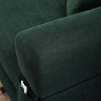4-in-1 Folding Convertible Sofa Bed, 80 Inch Corduroy Upholstered Boneless Couch, Loveseat Sleeper with Pull Out Bed, Floor Sofa Modular Futon Teddy Sofa for Living Room Bedroom Lounge, Deep Green