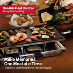 Swissmar Geneva Raclette Grill with Reversible Cast Aluminum Grill Top - Perfect for outdoor & Indoor Electric Raclette Grill & Griller - Barbeque Bonding - 8-Person