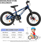 Kids Bike-18 20 Inch Bike for Boys and Girls Bicycle with Adjustable Seat and Handbrake, Bikes for Kids 7-13