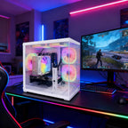 Pre Built Gaming PC Ryzen 5 5500 3.6GHz (6Core 12Threads Up to 4.2G) Radeon RX6500XT 4G DDR4 16G Nvme 512G SSD WiFi 6 Tower Desktop Computer for Home and Office