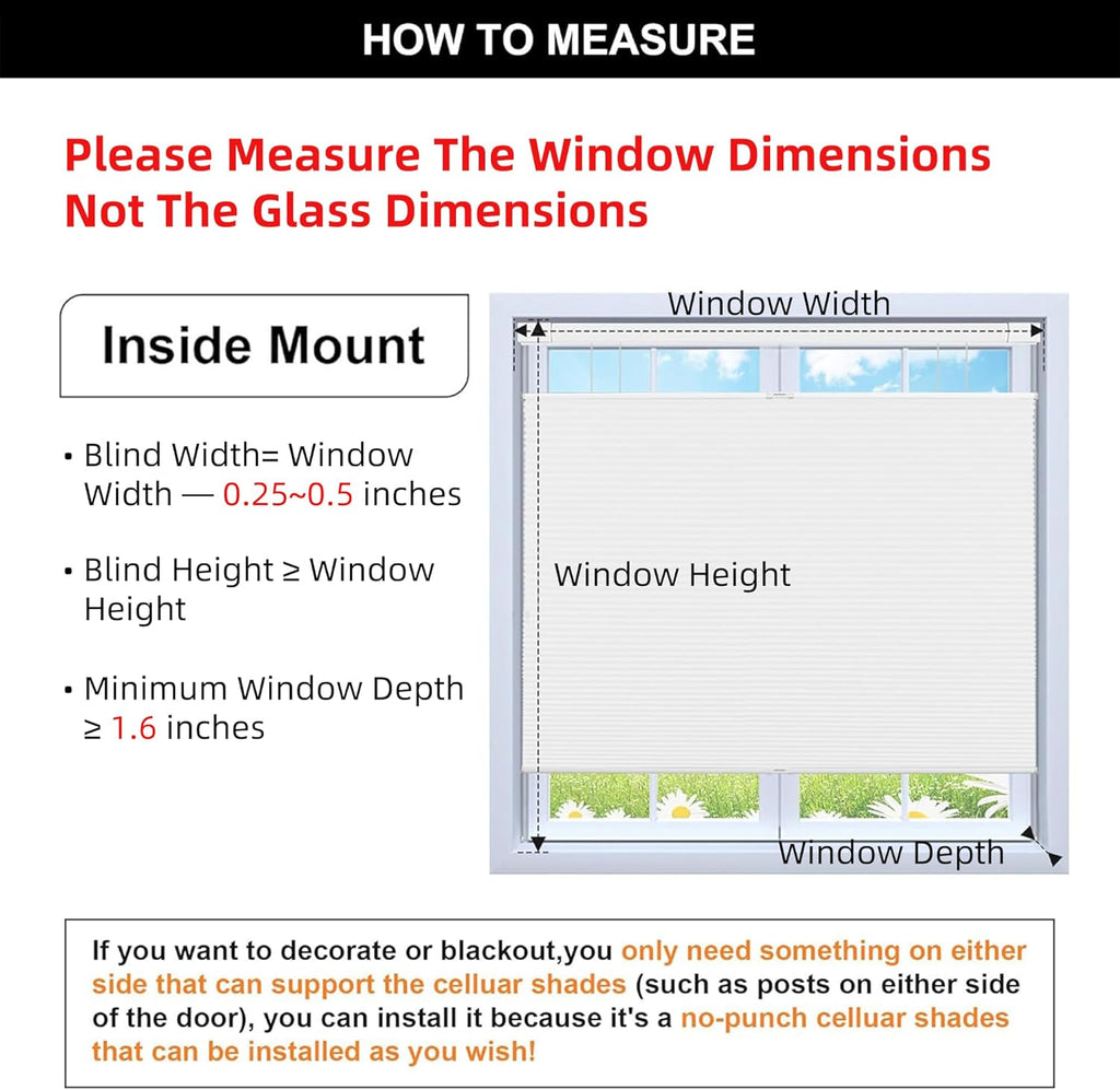 BERISSA Top Down Bottom Up Cordless Cellular Shades No Tools No Drill Blinds for Windows Shades for Indoor Windows Easy to Install,52" W x 52" H ?100% Blackout Beige...