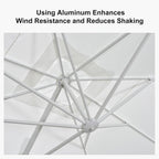 PURPLE LEAF 9' × 11.5' Patio Umbrella White Cantilever Umbrella Aluminum Square Outdoor Offset Umbrella Hanging Windproof with 360° Rotation for Garden Deck Pool, White