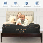 Marquis CopperZen Hybrid Plush Mattress – King Size Bed with Copper-Infused Cooling Cover & Tri-Zone Pocket Coils – CertiPUR-US Certified, Pressure Relief, 5-Year Warranty